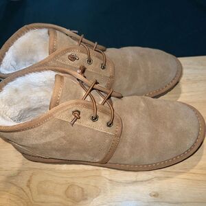 ASPEN HARPER Water Repellent CHESTNUT Suede Lace-Up Ankle Booties Sz9.5